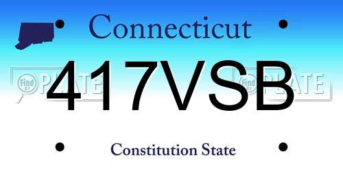 417VSB Connecticut License Plate