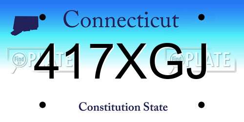 417XGJ Connecticut License Plate