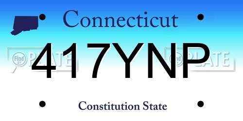 417YNP Connecticut License Plate
