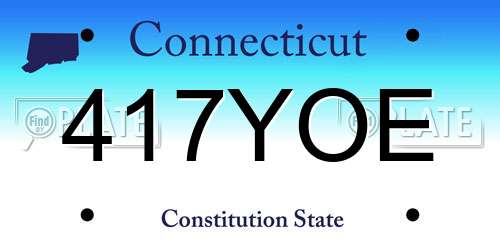 417YOE Connecticut License Plate
