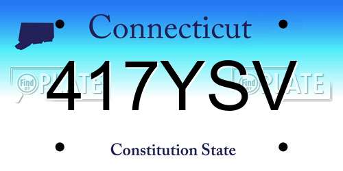 417YSV Connecticut License Plate