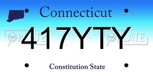 417YTY Connecticut License Plate