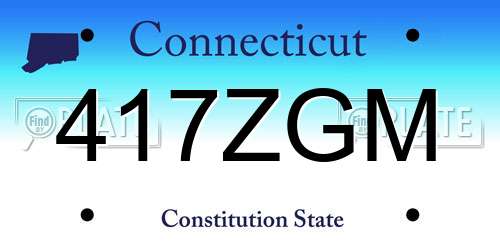417ZGM Connecticut License Plate
