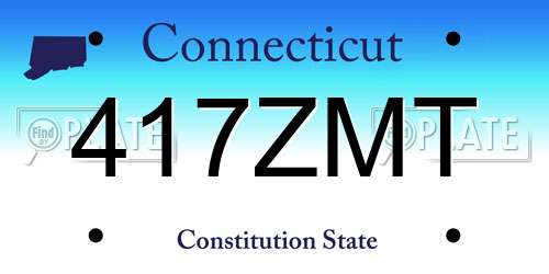 417ZMT Connecticut License Plate