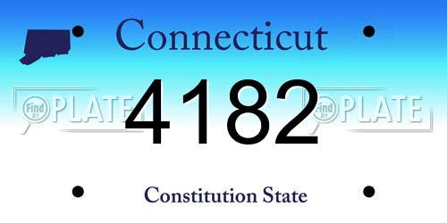 4182 Connecticut License Plate