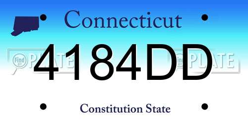 4184DD Connecticut License Plate