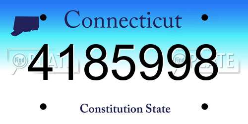 4185998 Connecticut License Plate