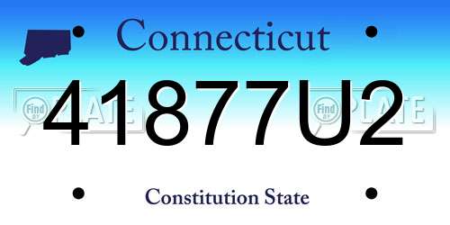 41877U2 Connecticut License Plate