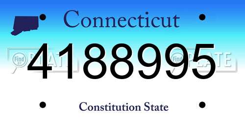 4188995 Connecticut License Plate