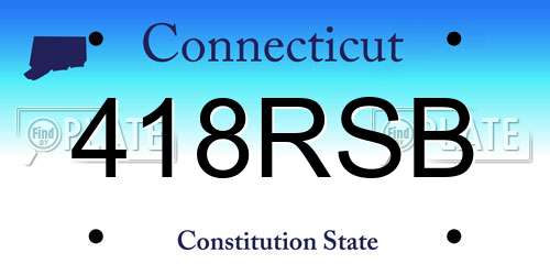 418RSB Connecticut License Plate