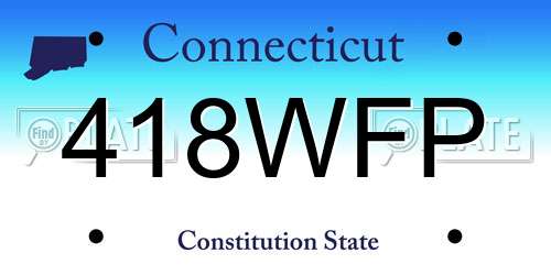 418WFP Connecticut License Plate