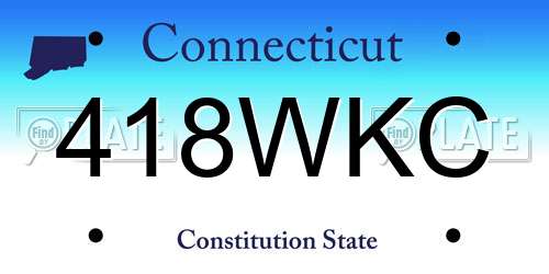 418WKC Connecticut License Plate