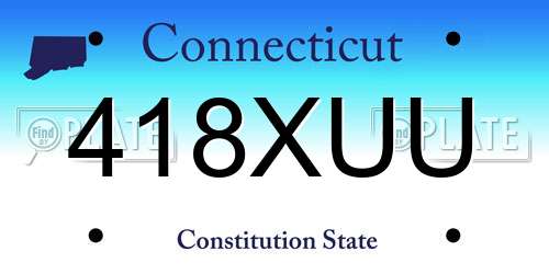 418XUU Connecticut License Plate