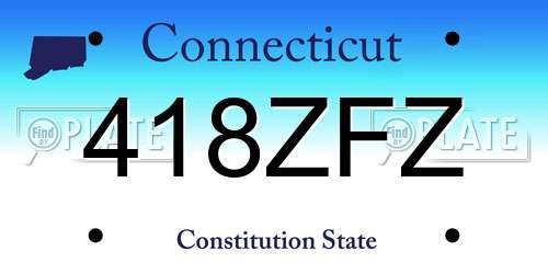 418ZFZ Connecticut License Plate