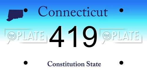 419 Connecticut License Plate