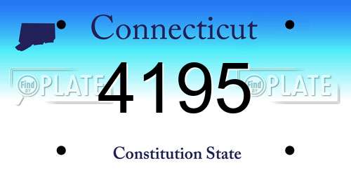 4195 Connecticut License Plate