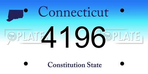 4196 Connecticut License Plate