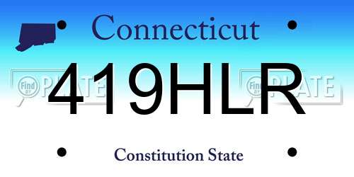 419HLR Connecticut License Plate