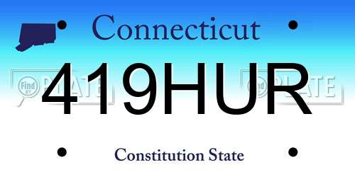 419HUR Connecticut License Plate