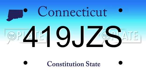 419JZS Connecticut License Plate