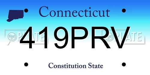 419PRV Connecticut License Plate