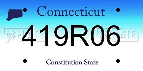419R06 Connecticut License Plate