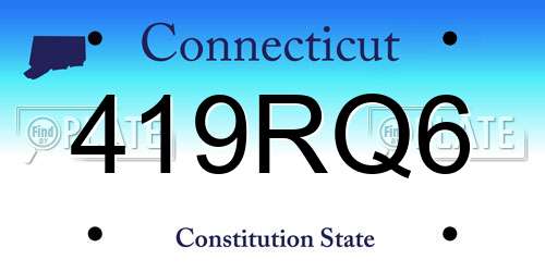 419RQ6 Connecticut License Plate