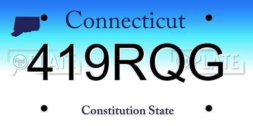 419RQG Connecticut License Plate