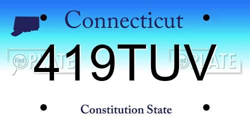 419TUV Connecticut License Plate
