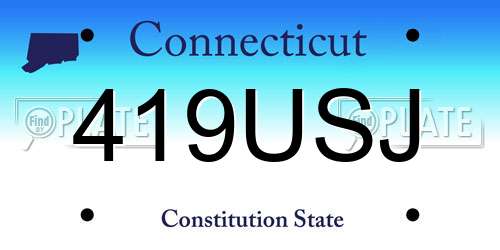 419USJ Connecticut License Plate