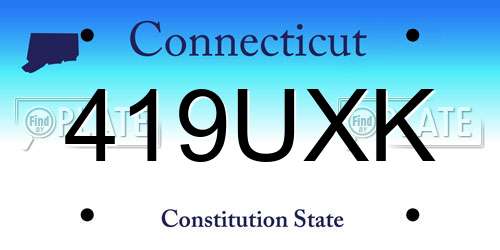 419UXK Connecticut License Plate