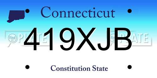 419XJB Connecticut License Plate