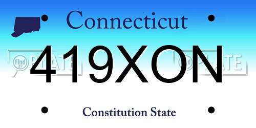 419XON Connecticut License Plate