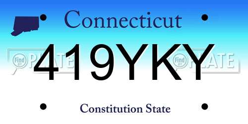 419YKY Connecticut License Plate