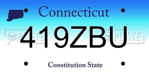 419ZBU Connecticut License Plate