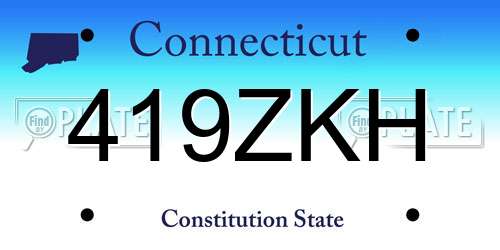 419ZKH Connecticut License Plate