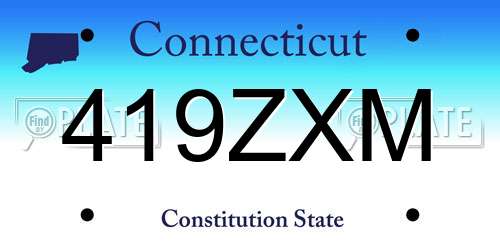 419ZXM Connecticut License Plate