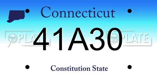 41A30 Connecticut License Plate
