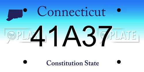 41A37 Connecticut License Plate