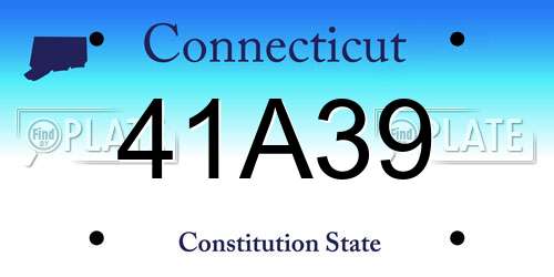 41A39 Connecticut License Plate