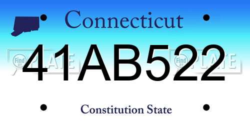 41AB522 Connecticut License Plate