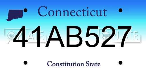 41AB527 Connecticut License Plate