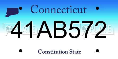 41AB572 Connecticut License Plate