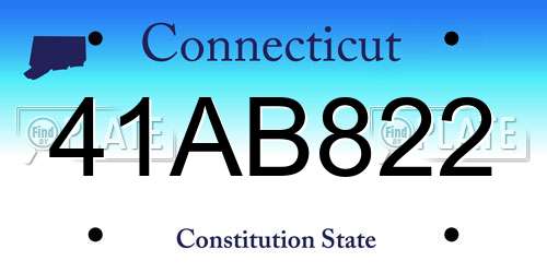 41AB822 Connecticut License Plate