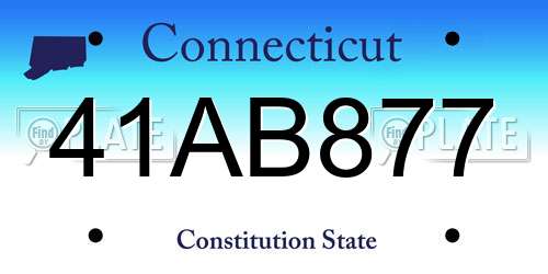 41AB877 Connecticut License Plate
