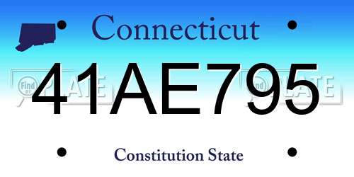 41AE795 Connecticut License Plate