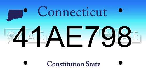 41AE798 Connecticut License Plate