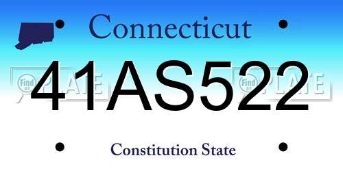 41AS522 Connecticut License Plate
