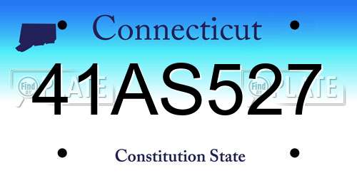 41AS527 Connecticut License Plate