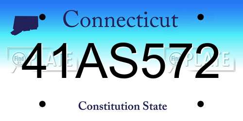 41AS572 Connecticut License Plate